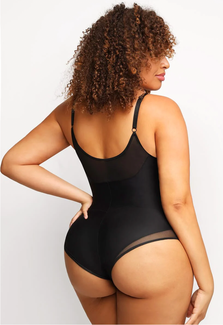 Sexy Deep V-Neck Mesh Sheer Bodysuit – Beauty Secret Shapewear