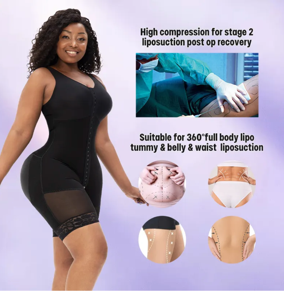 Plus Size Women's Shapewear Fajas Post-operative Tummy Compression